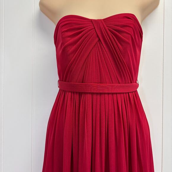 Davids Bridal Formal Pleated Glam Chiffon Maxi Dress Women 2 Prom Wedding Hoco - Picture 2 of 8